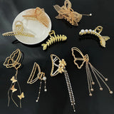 Metal Pearl Hair Clips Tassel Claw Hair Grabbing Clip Accessories