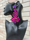Geometric Rhinestone Dangle Earrings