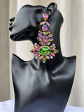 Geometric Rhinestone Dangle Earrings