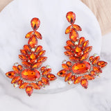 Geometric Rhinestone Dangle Earrings