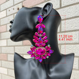 Geometric Rhinestone Dangle Earrings