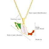 Mexico Map Flag Pendant Necklace Silver Stainless Steel Charm Mexican Jewelry