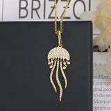 Crystal Jellyfish Clavicle Chain Necklace Ocean Tropical Tassel Woman Necklace