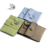 Microfiber Stud Hole Double Jewelry Bag Ring Button Storage Bag Carrying Bag