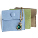 Microfiber Stud Hole Double Jewelry Bag Ring Button Storage Bag Carrying Bag