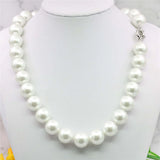14MM Sea Shell Pearl Necklace Jewelry Making Rope Chain Natural Stone
