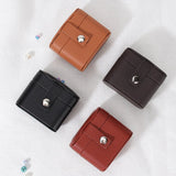 Mini Travel Jewelry Box with Mirror PU Leather Snap Organizer
