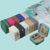 Mini Portable PU Jewelry Storage Box Ring Necklace Earrings Solid Box