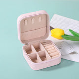 Mini Portable PU Jewelry Storage Box Ring Necklace Earrings Solid Box