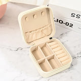 Mini Portable PU Jewelry Storage Box Ring Necklace Earrings Solid Box