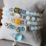 6mm Moonstone Bracelets Protein Gourd Pendant Female Bracelets