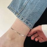 925 Silver Snake Chain Anklet for Women Foot Bracelet Leg Jewelry