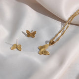 Minimalist Stripe Texture Small Butterfly Stud Earrings For Lady