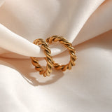 Stylish Rope Twisted Chain Ear Cuff Stainless Steel Plated No Piercing Earrings