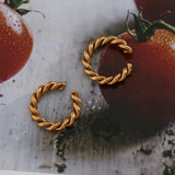 Stylish Rope Twisted Chain Ear Cuff Stainless Steel Plated No Piercing Earrings