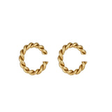 Stylish Rope Twisted Chain Ear Cuff Stainless Steel Plated No Piercing Earrings