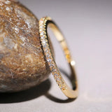 Women's Minimalist Thin Wedding Ring, Cubic Zircon