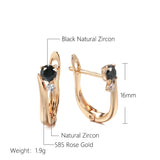 Rose Zircon Clip Earrings Diamond Inlay 585