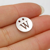 Mirror Polish Stainless Steel 26 A-Z Initials Alphabet Charm