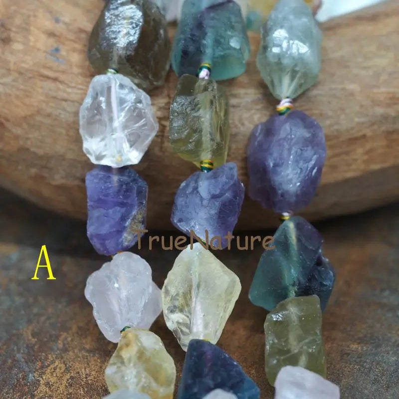 Raw Crystal Loose Beads Block Nugget Shape Mixed Crystal Full Strands 18*21mm
