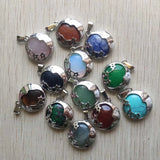 12pcs Stone Metal Moon Star Pendants for DIY Necklace