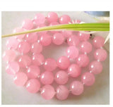 AAA Natural Pink Chalcedony Necklace 10mm Beads 18INCH