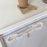 Moonstone Baroque Pearl Necklace Retro Palace Clavicle Chain