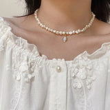 Moonstone Baroque Pearl Necklace Retro Palace Clavicle Chain