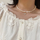 Moonstone Baroque Pearl Necklace Retro Palace Clavicle Chain