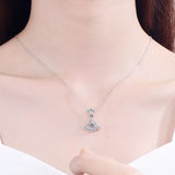 Moosanite Diamond Skirt Necklace Sparkly 925 Sterling Silver Romantic Boutique