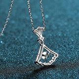 Moosanite Diamond Skirt Necklace Sparkly 925 Sterling Silver Romantic Boutique