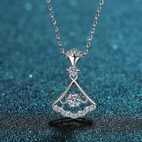 Moosanite Diamond Skirt Necklace Sparkly 925 Sterling Silver Romantic Boutique
