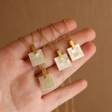 Shell Pendant Necklace Choker Jewelry Golden Stainless Steel for Women