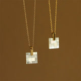 Shell Pendant Necklace Choker Jewelry Golden Stainless Steel for Women
