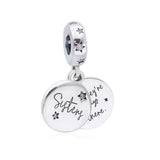 Mother Daughter Cat Pendant Dangle 925 Silver Charm Bracelet