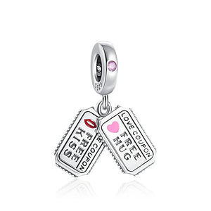 Mother Daughter Cat Pendant Dangle 925 Silver Charm Bracelet
