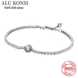 925 Silver Pan Bracelet for Women with Charms Bangle DIY