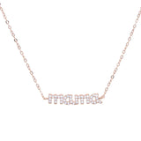 Mother's Gift 925 Silver Mama Charm Necklace CZ Choker Women Jewelry