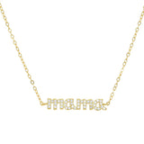 Mother's Gift 925 Silver Mama Charm Necklace CZ Choker Women Jewelry