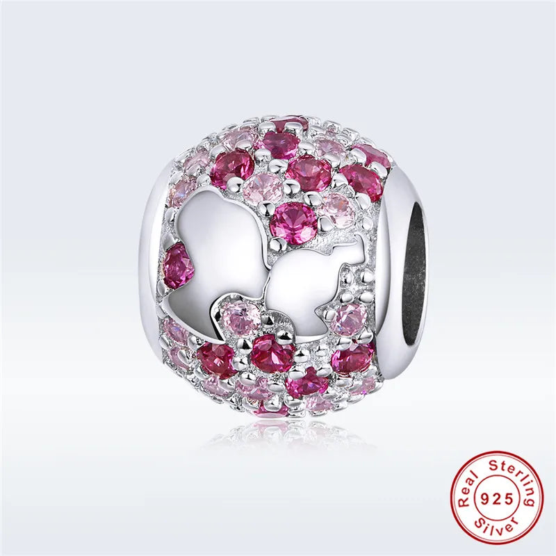 925 Silver Colorful Zircon Bead Bracelet Charm Jewelry