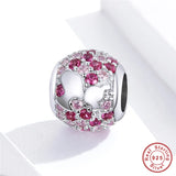 925 Silver Colorful Zircon Bead Bracelet Charm Jewelry