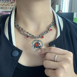 Game of Thrones Rhaenyra Targaryen Red Ruby Necklace Vintage Jewelry