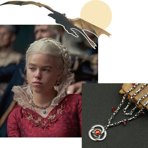 Game of Thrones Rhaenyra Targaryen Red Ruby Necklace Vintage Jewelry