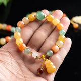 Quartzite Jade Luck Beads Bracelet Women Gift