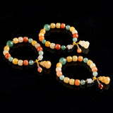 Quartzite Jade Luck Beads Bracelet Women Gift