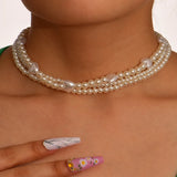 Heart-shaped Choker Star Pearl Chain Set Necklace Women Choker