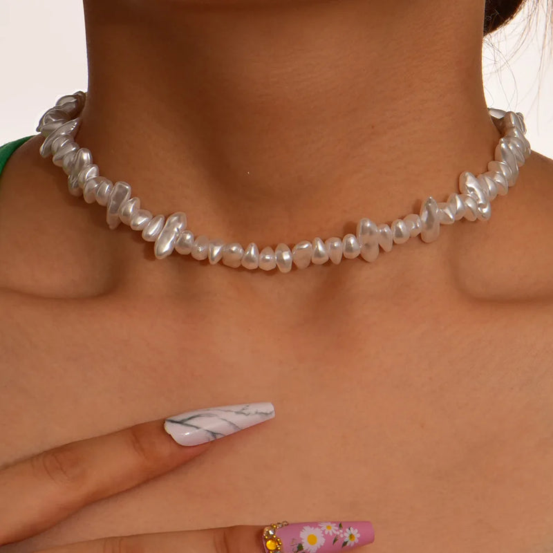 Heart-shaped Choker Star Pearl Chain Set Necklace Women Choker