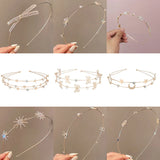 Metal Moon Star Hair Band Butterfly Crystal Children's Hair Accessories