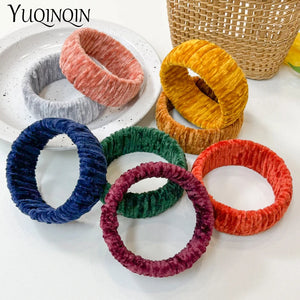 Multicolor Acrylic Wide Bracelets Vintage Bohemian Charms Flannel