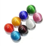 Multicolor Crystal Gems Beads 25/30/40mm Round Opal Cat's Eye Stone Sphere